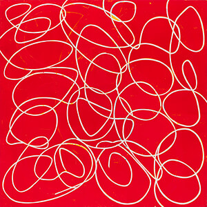 painting, Red and White, by Mary Didoardo